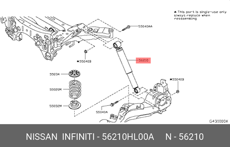 фото Nissan 56210-HL00A Амортизатор | зад | Nissan 56210-HL00A Амортизатор | зад |