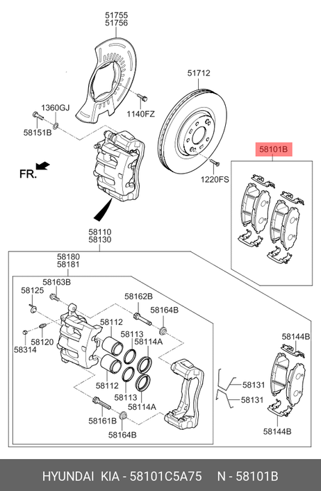фото Hyundai/Kia 58101C5A75 Комплект тормозных колодок Prime | перед | Hyundai/Kia 58101C5A75 Комплект тормозных колодок Prime | перед |