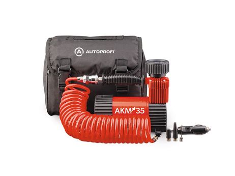 фото Autoprofi AKM-35 Компрессор 35л/мин 180w 12V 10Атм металлический поршень, в компл 3 насадки Autoprofi AKM-35 Компрессор 35л/мин 180w 12V 10Атм металлический поршень, в компл 3 насадки