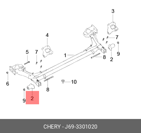 фото Chery/Exeed J693301020 Сайлентблок задней балки Chery Tiggo2 Chery/Exeed J693301020 Сайлентблок задней балки Chery Tiggo2