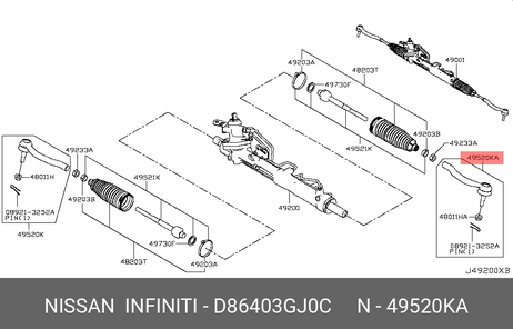 фото Nissan D8640-3GJ0C Наконечник рулевой тяги | лев | Nissan D8640-3GJ0C Наконечник рулевой тяги | лев |
