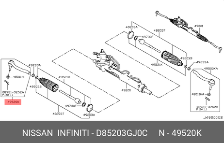 фото Nissan D8520-3GJ0C Наконечник рулевой тяги | прав | Nissan D8520-3GJ0C Наконечник рулевой тяги | прав |