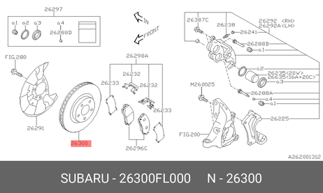 фото Subaru 26300FL000 Диск тормозной | перед | Subaru 26300FL000 Диск тормозной | перед |