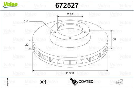 Valeo 672527 Диск тормозной mercedes w211/w212/w204/w219 зад_x1 | зад |