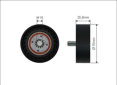 Caffaro 500603 Ролик генератора обводной Ssang Yong Action, Korando, Rexton, Rodius 2.0-2.2 XDI  10->