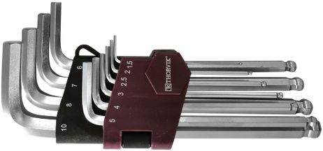 фото Thorvik HKB10S Набор ключей торцевых шестигранных с шаром, h1.5-h10, 10 предметов Thorvik HKB10S Набор ключей торцевых шестигранных с шаром, h1.5-h10, 10 предметов