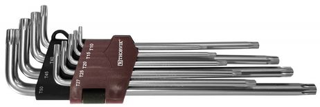 фото Thorvik TTKL9S Набор ключей торцевых t-torx® удлиненных с центрированным штифтом, т10h-t50h, 9 предметов Thorvik TTKL9S Набор ключей торцевых t-torx® удлиненных с центрированным штифтом, т10h-t50h, 9 предметов