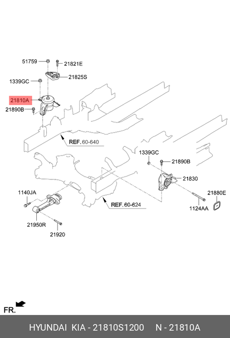 фото Hyundai/Kia 21810S1200 опора двигателя Hyundai/Kia 21810S1200 опора двигателя