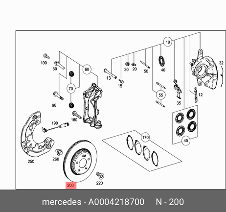 фото Mercedes A0004218700 Диск тормозной Mercedes A0004218700 Диск тормозной