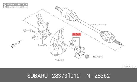 фото Subaru 28373FL010 Ступица переднего колеса / HUB unit compl f | перед | Subaru 28373FL010 Ступица переднего колеса / HUB unit compl f | перед |