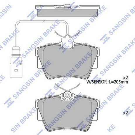 Sangsin SP4173 Колодки тормозные задние