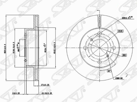 SAT ST5531175F00 Диск тормозной перед suzuki wagon r/alto 1.0/1.2 98-00