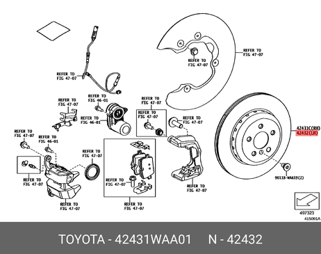 фото Toyota 42431-WAA01 Диск тормозной | зад | Toyota 42431-WAA01 Диск тормозной | зад |