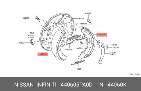 фото Nissan 44060-5PA0D Колодки тормозный задние к-кт datsun Nissan 44060-5PA0D Колодки тормозный задние к-кт datsun