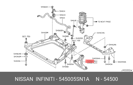 фото Nissan 545005SN1A Рычаг подвески Nissan 545005SN1A Рычаг подвески