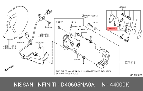 Nissan D4060-5NA0A Тормозные колодки задн. J55 | зад |