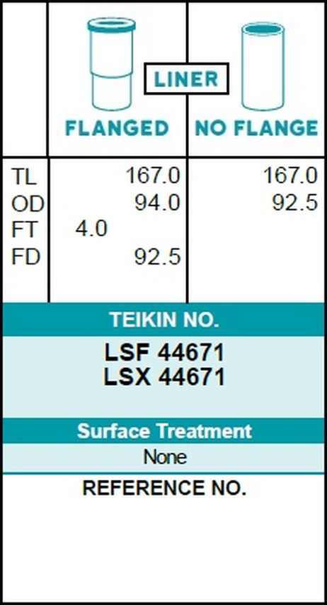 фото Teikin LSF44671 Гильзы (к-т 4шт) Teikin LSF44671 Гильзы (к-т 4шт)