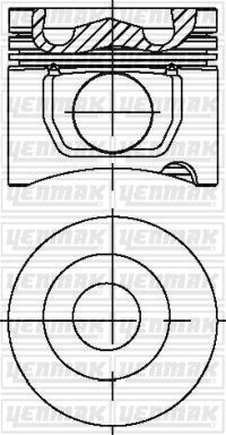 YENMAK 3104046000 101,00 mm. Поршень с пальцем, с кольцами