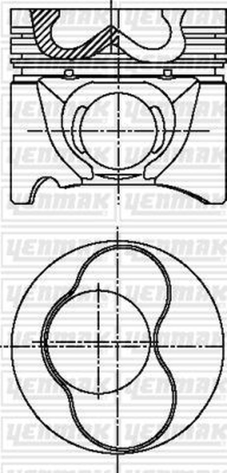 YENMAK 3104305000 79,50 mm. Поршень с пальцем,с кольцами 1/2 цил-р