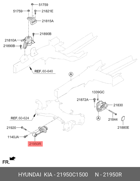 фото Hyundai/Kia 21950C1500 Подушка двигателя Hyundai/Kia 21950C1500 Подушка двигателя