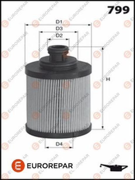 EUROREPAR 1637766080 Фильтр масляный (вставка)