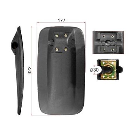 фото SL SL1620 зеркало заднего вида 320x175mm SL SL1620 зеркало заднего вида 320x175mm
