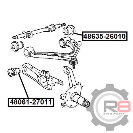 R8 R84863526010 сайлентблок переднего верхнего рычага [задний]
