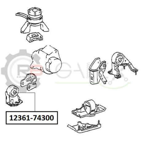 фото R8 R81236174300 подушка двигателя передняя - 3S, 4sfe R8 R81236174300 подушка двигателя передняя - 3S, 4sfe