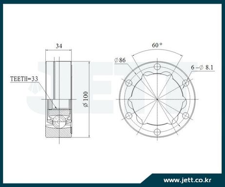 фото JETT V403011 Привод (шрус) v40-3011 JETT V403011 Привод (шрус) v40-3011