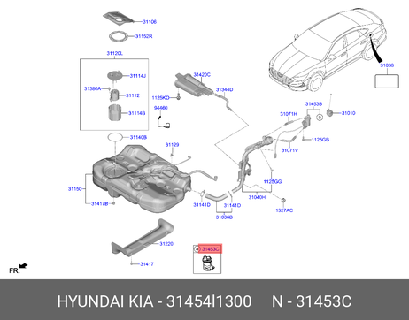 фото Hyundai/Kia 31454L1300 Воздушный фильтр топливного бака Hyundai/Kia 31454L1300 Воздушный фильтр топливного бака