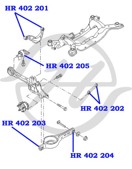 фото Hanse HR402205 Сайлентблок продольного рычага задней подвески Hanse HR402205 Сайлентблок продольного рычага задней подвески