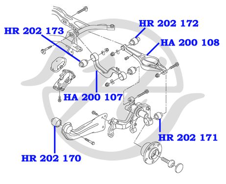 фото Hanse HR202171 Сайлентблок цапфы задней подвески Hanse HR202171 Сайлентблок цапфы задней подвески