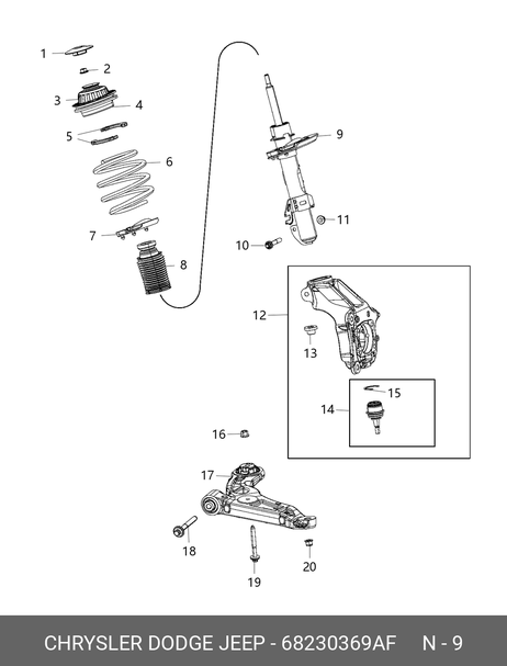 фото Chrysler 68230369AF Амортизатор передней подвески Chrysler 68230369AF Амортизатор передней подвески