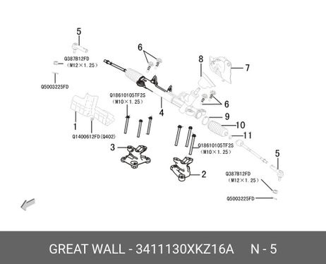фото Haval/GWM 3411130XKZ16A Наконечник рулевой h6 Haval/GWM 3411130XKZ16A Наконечник рулевой h6
