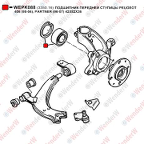 фото WENDERW WEPK088 Подшипник передней ступицы peugeot 406 (95-04), partner (96-07) 42x82x36 | перед | WENDERW WEPK088 Подшипник передней ступицы peugeot 406 (95-04), partner (96-07) 42x82x36 | перед |