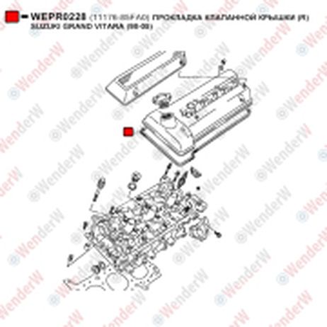 фото WENDERW WEPR0228 Прокладка клапанной крышки (r) suzuki grand vitara (98-05) WENDERW WEPR0228 Прокладка клапанной крышки (r) suzuki grand vitara (98-05)