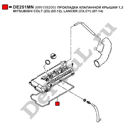 фото DePPuL DE251MN Прокладка клапанной крышки 1,3 mitsubishi colt (z3) (03-12), lancer (cx,cy) (07-14) DePPuL DE251MN Прокладка клапанной крышки 1,3 mitsubishi colt (z3) (03-12), lancer (cx,cy) (07-14)
