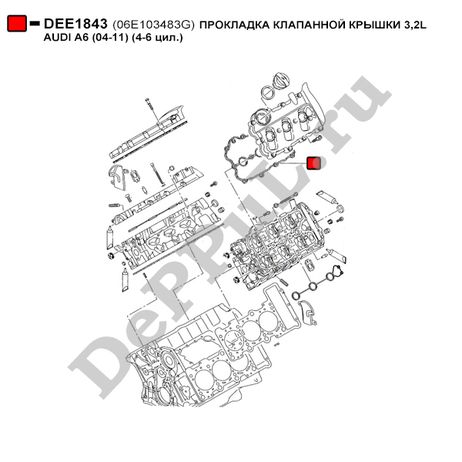фото DePPuL DEE1843 Прокладка клапанной крышки 3,2l audi a6 (04-11) (4-6 цил.) DePPuL DEE1843 Прокладка клапанной крышки 3,2l audi a6 (04-11) (4-6 цил.)