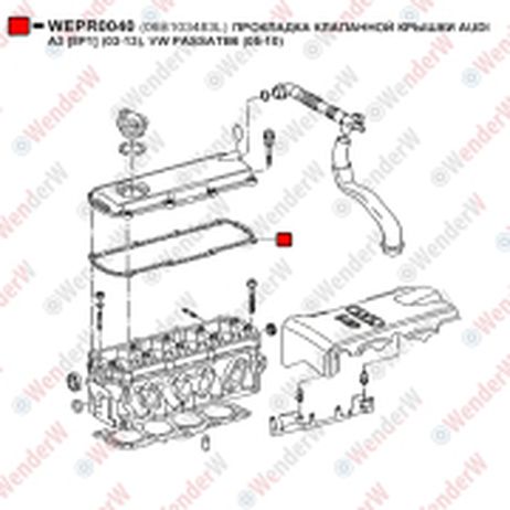 WENDERW WEPR0040 Прокладка клапанной крышки audi a3 [8p1] (03-13), vw passatb6 (05-10)