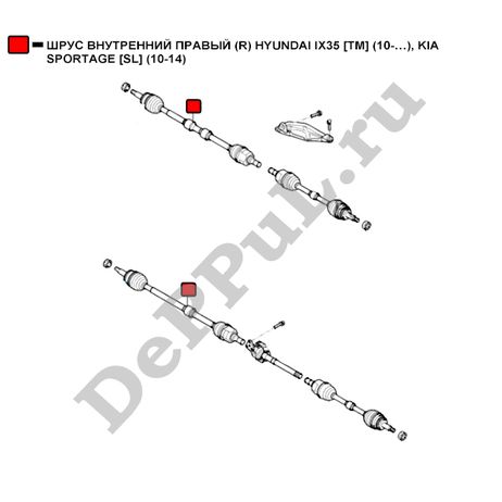 DePPuL DERC157 Шрус внутренний правый (r) hyundai ix35 [tm] (10-…), kia sportage [sl] (10-14)