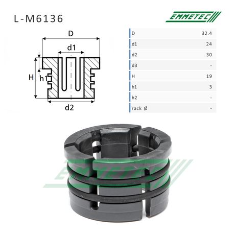Emmetec L-M6136 Втулка рулевой рейки Honda City 2008-, Honda Jazz 2008-