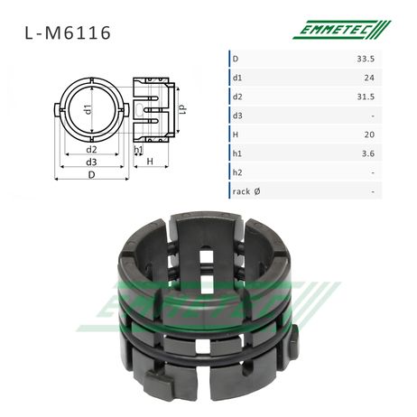 Emmetec L-M6116 Втулка рулевой рейки Hyundai i10, i20, Accent 2011-, KiA Picanto, Rio 2011-