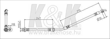 фото K&K FT1672 Шланг тормозной K&K FT1672 Шланг тормозной