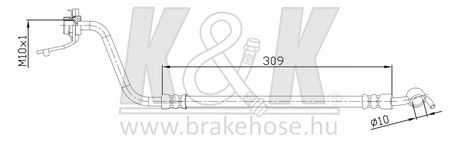 фото K&K FT1447 Шланг тормозной K&K FT1447 Шланг тормозной