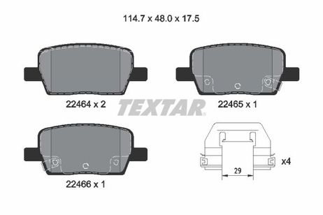 Textar 2246401 Колодки тормозные дисковые | зад |