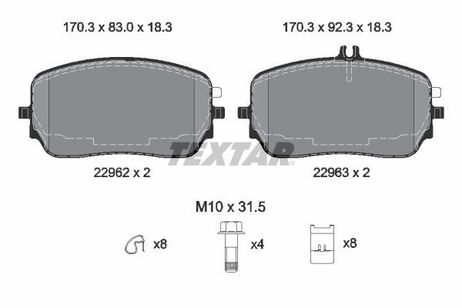 Textar 2296201 Колодки тормозные дисковые | перед |