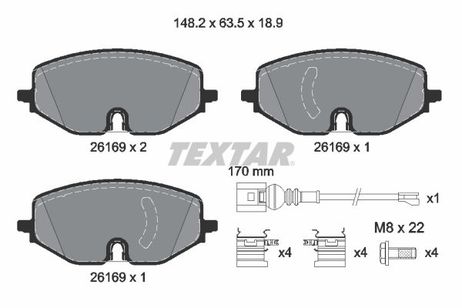 Textar 2616901 Колодки тормозные дисковые | перед |