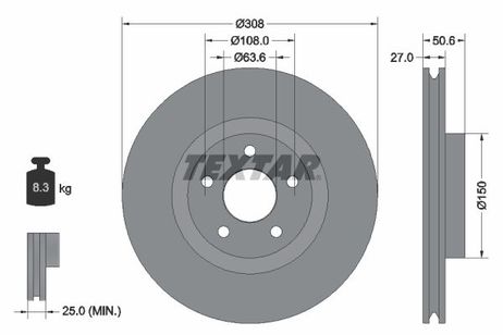 Textar 92306703 Диск тормозной