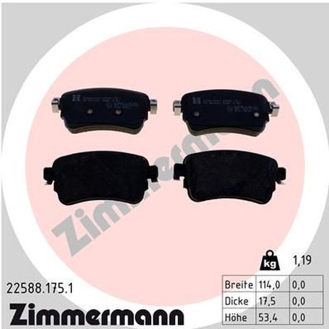 Zimmermann 225881751 Колодки тормозные