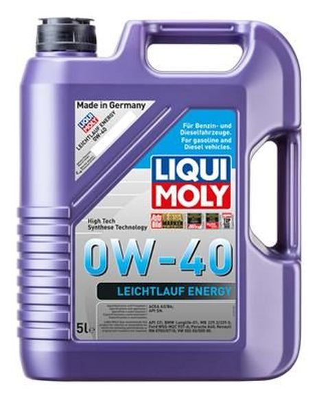 Liqui Moly 21223 0w-40 Leichtlauf Energy, API sn/cf, 5л (HC-синт.мотор.масло)